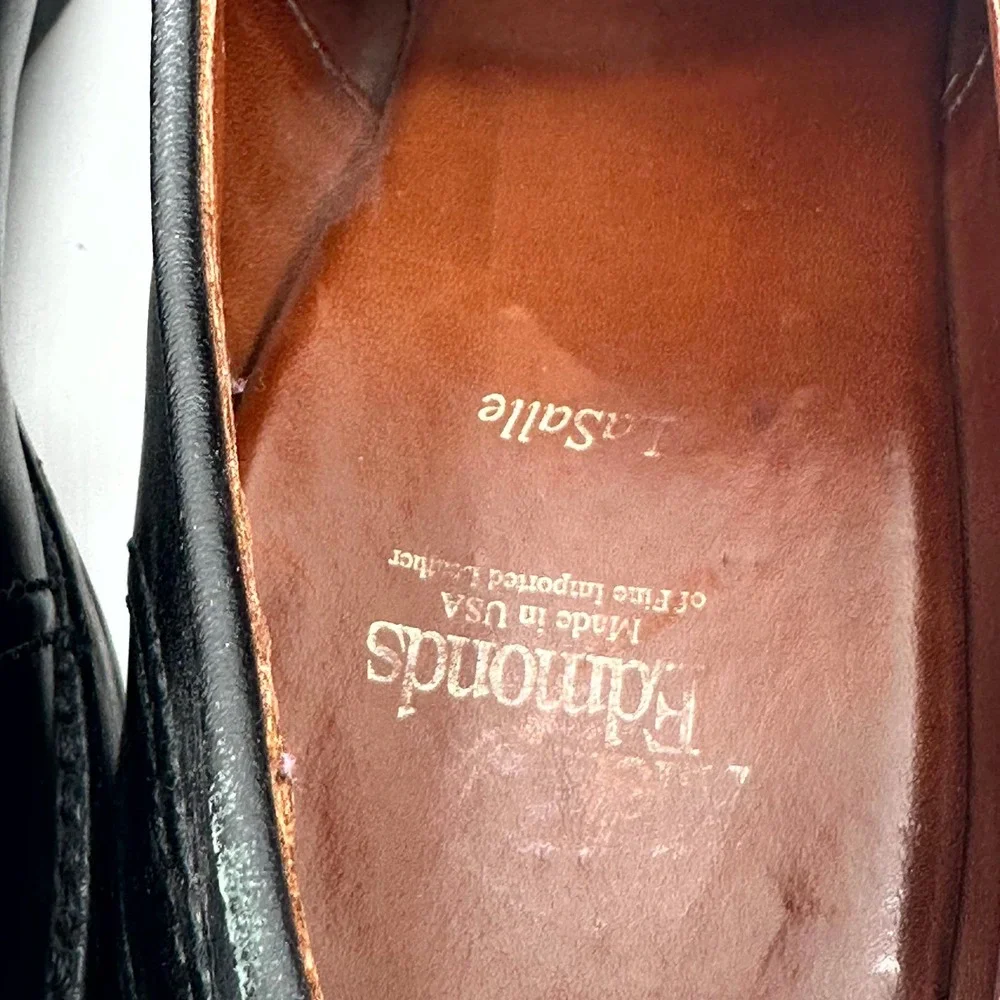 Allen Edmonds LaSalle Shoes 4308 Split Toe Derby Black Leather Blucher Mens 10 D
